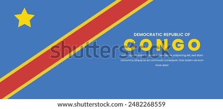 Democratic Republic of the Congo Wavy Flag Independence Day Banner Background Vector