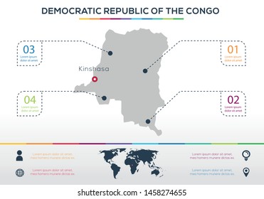 DEMOCRATIC REPUBLIC OF THE CONGO-info graphics elements Vector illustration