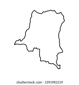Democratic Republic of Kongo map Line Outline country Africa map illustration vector African isolated on white background
