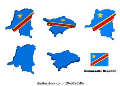 Democratic Republic map on white background. vector illustration.