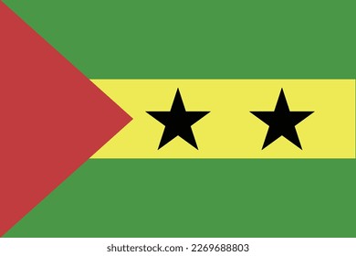 Democratic Republic of Sao Tome and Principe national flag
vector illustration