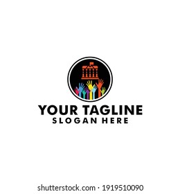 democratic school logo minimalist vector design