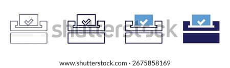 Democratic stability icon in 4 different styles. Thin Line, Line, Bold Line, Duotone. Duotone style. Editable stroke.