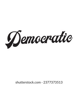 democratic text on white background.