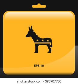 democrats donkey icon. vector illustration