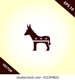 democrats donkey icon. democrats donkey vector illustration
