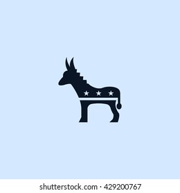 Democrats Donkey Icon. Democrats Donkey Vector Illustration 