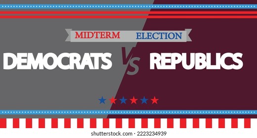 vector de antecedentes entre demócratas y repúblicas, elecciones de mitad de período 2022