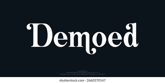 Demoed  Abstract Fashion font alphabet. Minimal modern urban fonts for logo, brand etc.