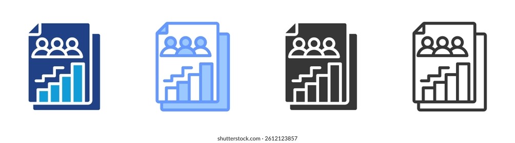 Demographic icon set multiple style collection