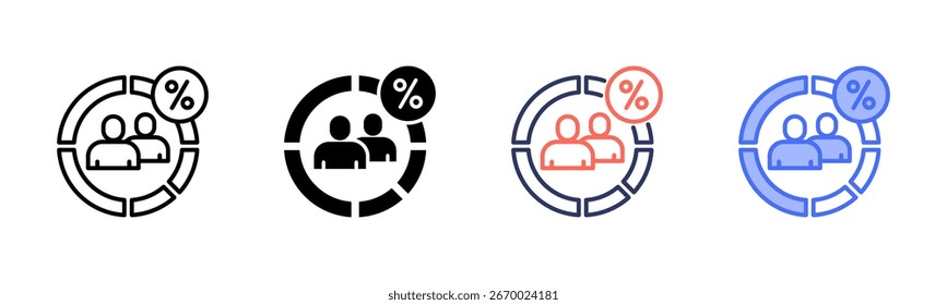 Demographic icon set multiple style collection