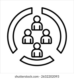 Ícone Demográfico. Ilustração de Contorno de Vetor Simples