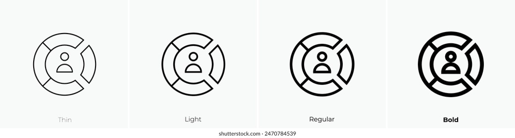 demographic icon. Thin, Light Regular And Bold style design isolated on white background