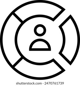 Demographisches Symbol. Dünnes lineares Design isoliert auf weißem Hintergrund