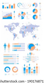 Demographic infographic. People population statistics percentage visualisation graphic garish vector business presentation