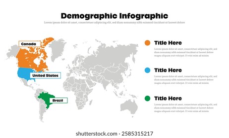 Demographic infographic presentation layout fully editable.