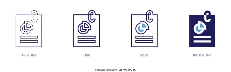 Demographic insights icon in 4 different styles. Thin Line, Line, Bold, and Bold Line. Duotone style. Editable stroke.