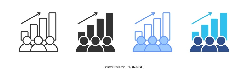 Demographic Multi Style Icon Set Vector