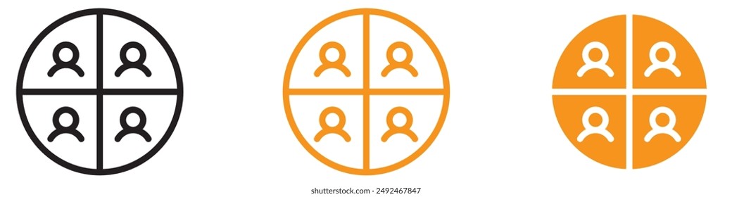 Demographic People Segmentation Icon for Marketing and Audience Analysis Graphics Essential for Representing Market Segmentation and Demographic Studies