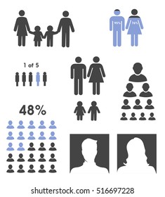 Demographic People Statistic Elements Vector 