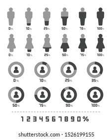 demographic and people with statistic icon set,vector and illustration