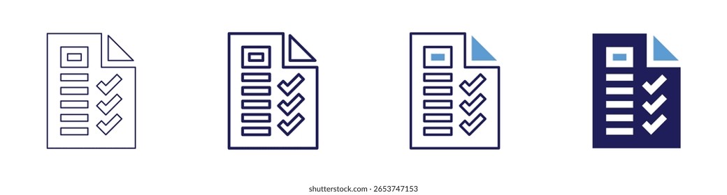 Demographic survey icon in 4 different styles. Thin Line, Line, Bold Line, Duotone. Duotone style. Editable stroke.