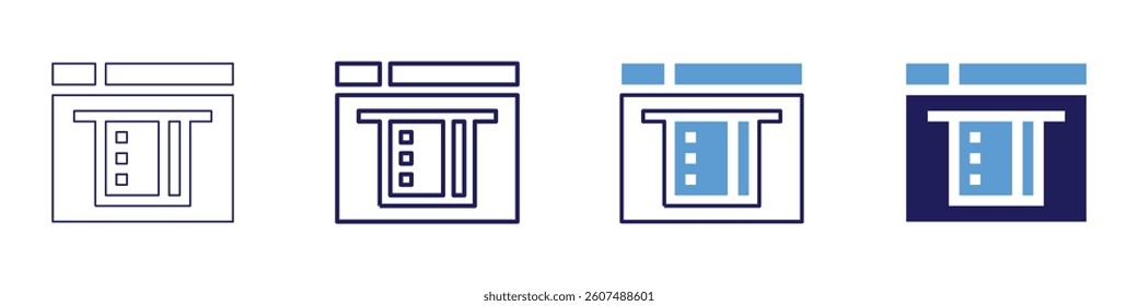 Demographic targeting icon in 4 different styles. Thin Line, Line, Bold Line, Duotone. Duotone style. Editable stroke.