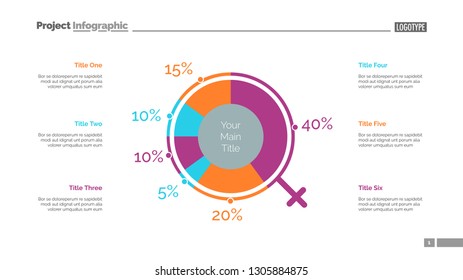 Demographics chart slide template. Business data. Graph, diagram, design. Creative concept for infographic, report. Can be used for topics like society, gender statistics, analytics