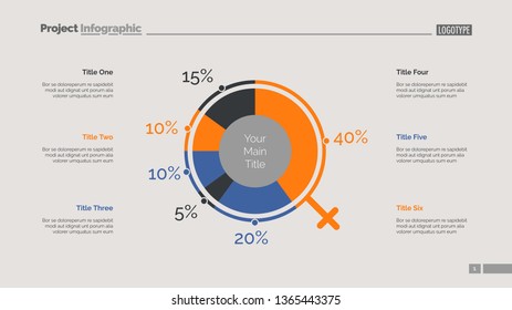 Demographics chart slide template. Business data. Graph, diagram, design. Creative concept for infographic, report. Can be used for topics like society, gender statistics, analytics