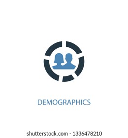 demographics concept 2 colored icon. Simple blue element illustration. demographics concept symbol design. Can be used for web and mobile UI/UX