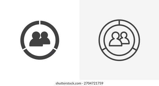 Demographics icon. collection of editable stroke line and solid flat styles.