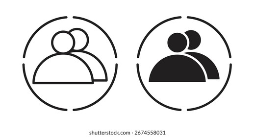 Icono de demografía en estilo de moda plano y forro para diseños de ui App