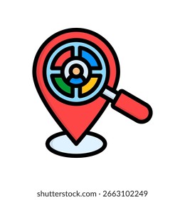 Ícone Demográfico Ilustração do Vetor de Cores Lineares