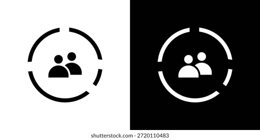 Demographics icon simple flat graphic illustrations. Black and white silhouette vector