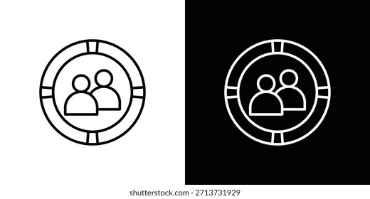 Icono de demografía. Símbolo plano simple. Ilustración de pictograma de contorno negro perfecto