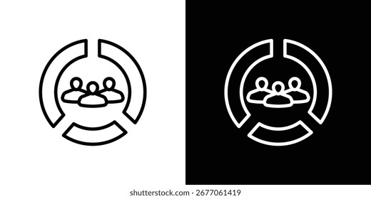 Icono de demografía. Línea delgada simple, Vectores de contorno