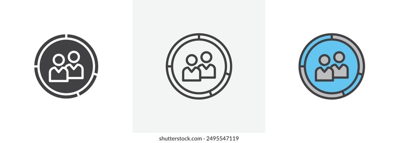 Demographics icon symbol collection on white background.