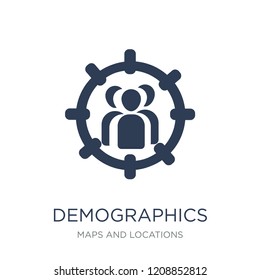 Demographics icon. Trendy flat vector Demographics icon on white background from Maps and Locations collection, vector illustration can be use for web and mobile, eps10