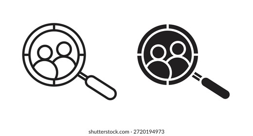 Demografie-Symbole. Pixel perfekt. Vektorkontursymbol. Flaches Logo-Konzept.
