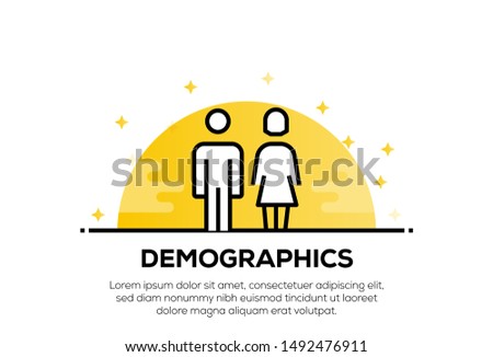 DEMOGRAPHICS AND ILLUSTRATION ICON CONCEPT