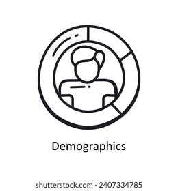 Demographics vector  outline doodle Design illustration. Symbol on White background EPS 10 File 