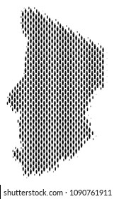 Demography Chad map people. Population vector cartography pattern of Chad map done of human items. Social plan of nation group. Demographic abstract halftone map.