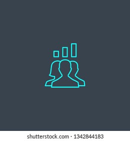 demography concept blue line icon. Simple thin element on dark background. demography concept outline symbol design. Can be used for web and mobile UI/UX