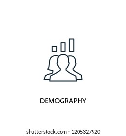 Demographie-Konzept-Linie Symbol. Einfache Elementgrafik. Demografie Konzept umrissen Symboldesign. Kann für Web- und mobile UI/UX verwendet werden