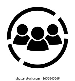 Demography diagram icon from Business Bicolor Set. Vector style: flat symbol, black color, rounded angles, white background.