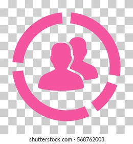 Demography Diagram icon. Vector illustration style is flat iconic symbol, pink color, transparent background. Designed for web and software interfaces.