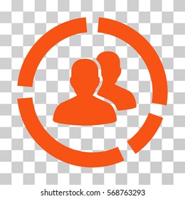 Demography Diagram icon. Vector illustration style is flat iconic symbol, orange color, transparent background. Designed for web and software interfaces.