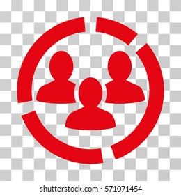 Demography Diagram icon. Vector illustration style is flat iconic symbol, red color, transparent background. Designed for web and software interfaces.