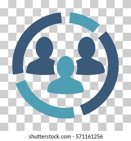 Demography Diagram icon. Vector illustration style is flat iconic bicolor symbol, cyan and blue colors, transparent background. Designed for web and software interfaces.