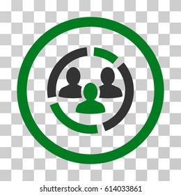 Demography Diagram icon. Vector illustration style is flat iconic bicolor symbol, green and gray colors, transparent background. Designed for web and software interfaces.